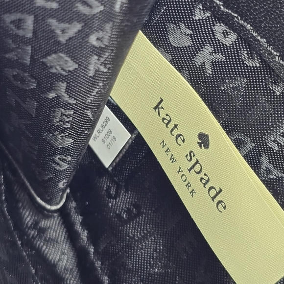 NEW Kate Spade Black Large Continental Peebled Leather Zip Wallet Sienne Logo - Picture 7 of 13